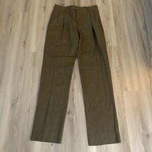 Jos. A. Bank Pleat Pants 100% Wool Men's Brown Size 33 Reg Executive Collection